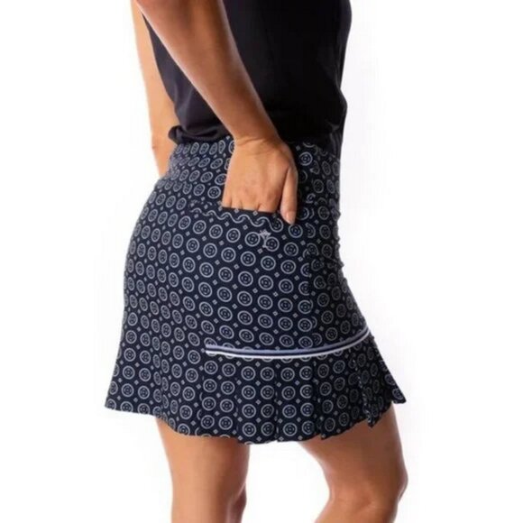 GOLFTINI Performance Pleat Skort Skirt Size 8 Full Circle Navy Tennis - Picture 1 of 13
